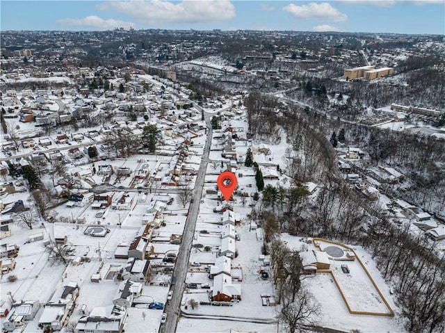 view of snowy aerial view