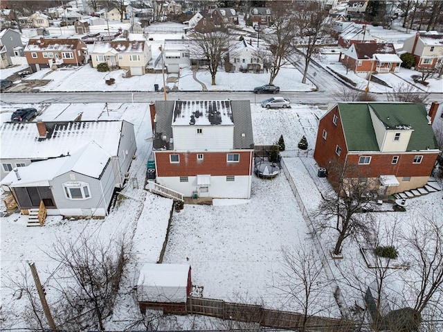 view of snowy aerial view