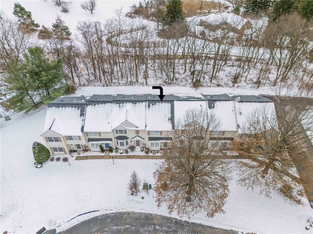 view of snowy aerial view