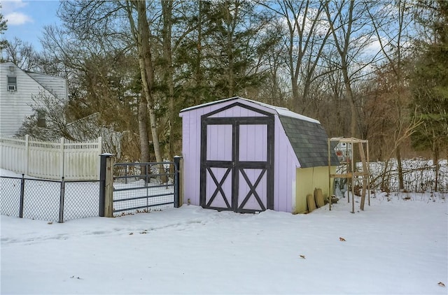 view of snow covered structure