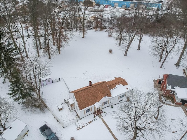 view of snowy aerial view