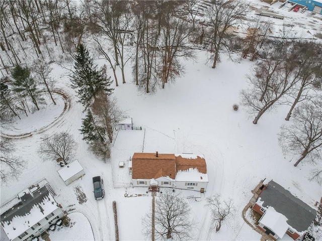 view of snowy aerial view