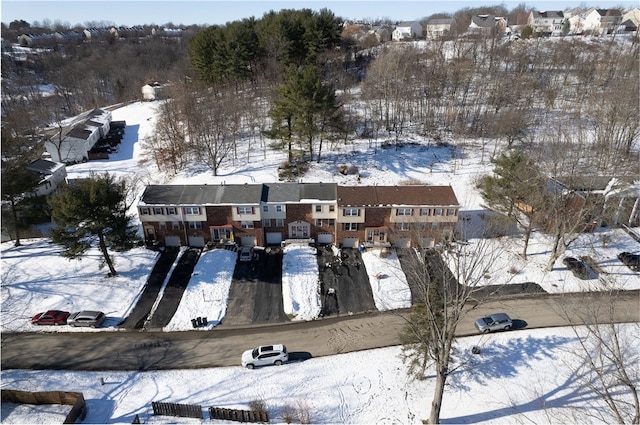 view of snowy aerial view