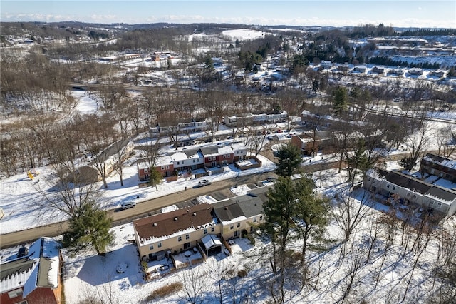 view of snowy aerial view