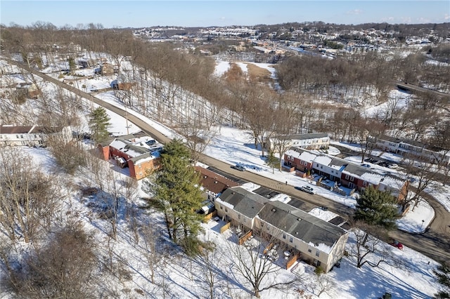 view of snowy aerial view