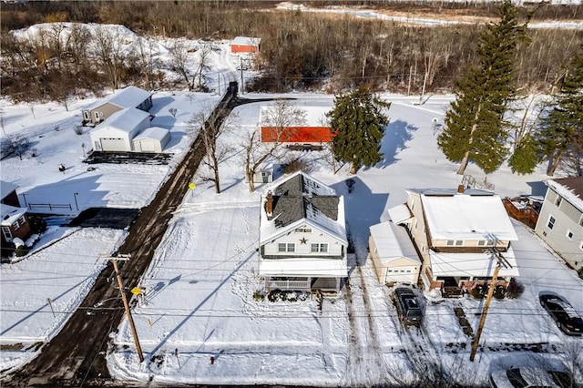 view of snowy aerial view