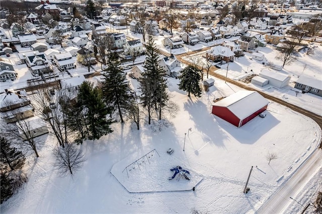 view of snowy aerial view