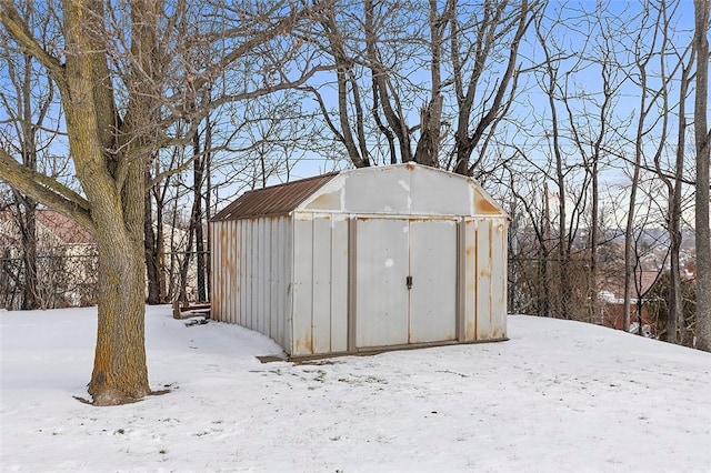 view of snow covered structure