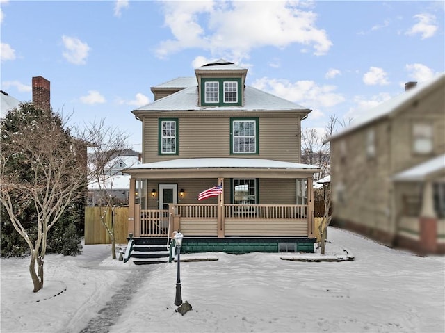 view of front of home with a porch