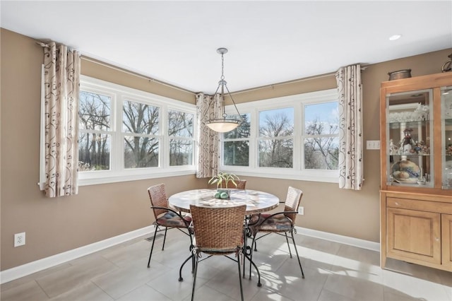 view of tiled dining room