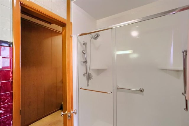 bathroom featuring walk in shower