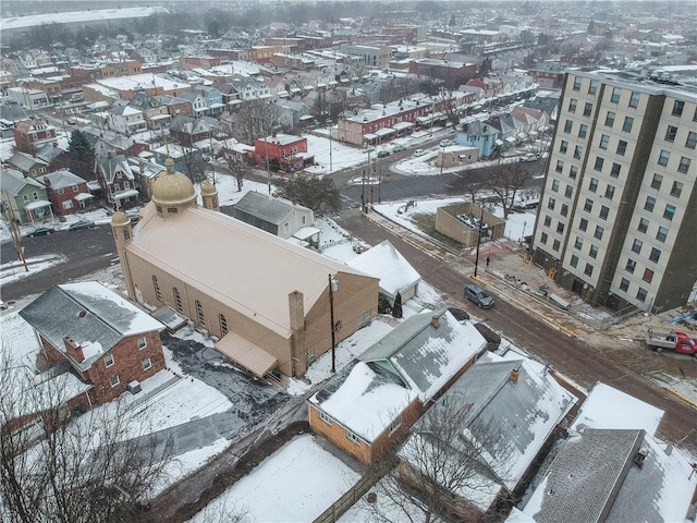 view of snowy aerial view