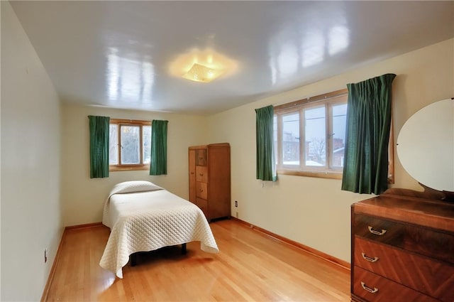 bedroom featuring light hardwood / wood-style flooring