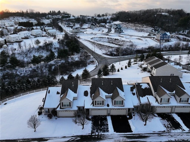 view of snowy aerial view