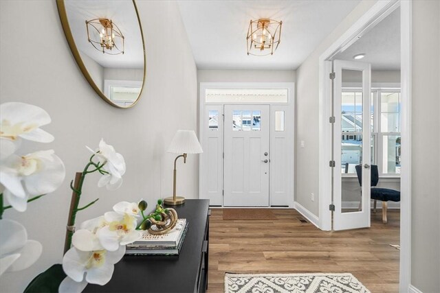 foyer featuring light hardwood / wood-style flooring