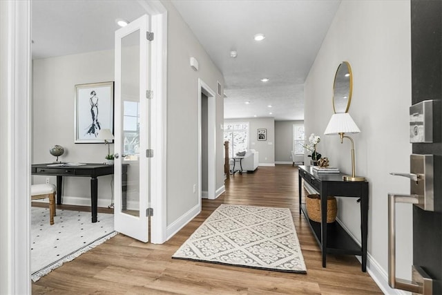 hall featuring hardwood / wood-style floors