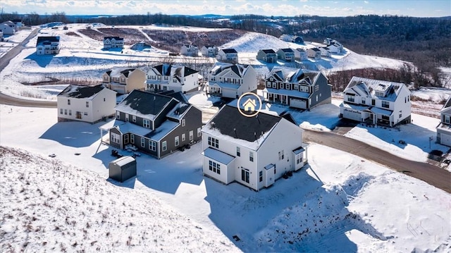 view of snowy aerial view