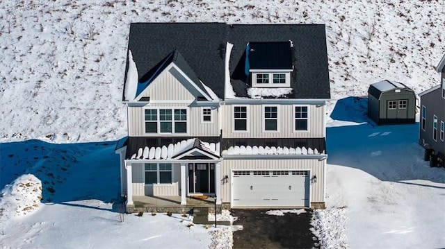 view of front of house with a garage