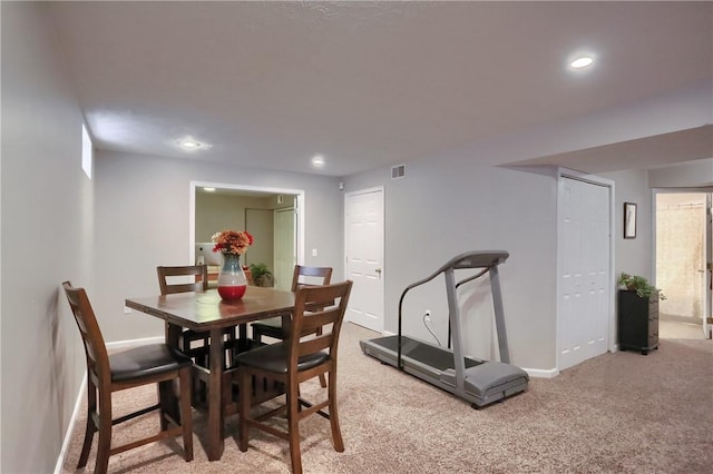 dining room with carpet