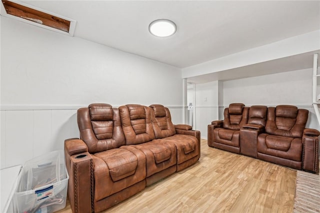 living room with light wood-type flooring