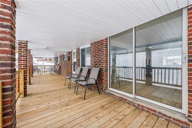 deck featuring covered porch