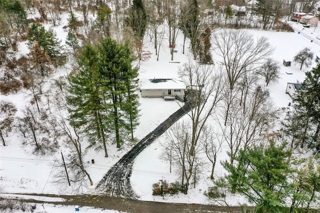 view of snowy aerial view