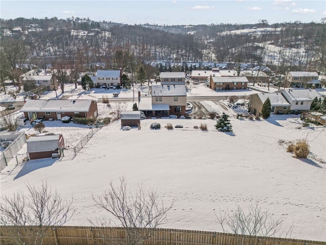 view of snowy aerial view