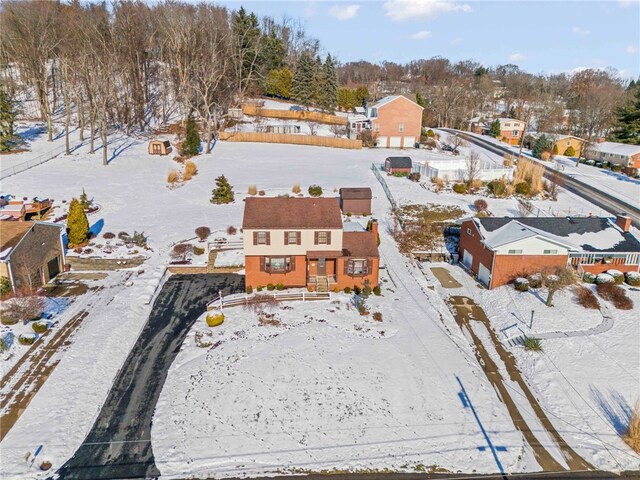 view of snowy aerial view