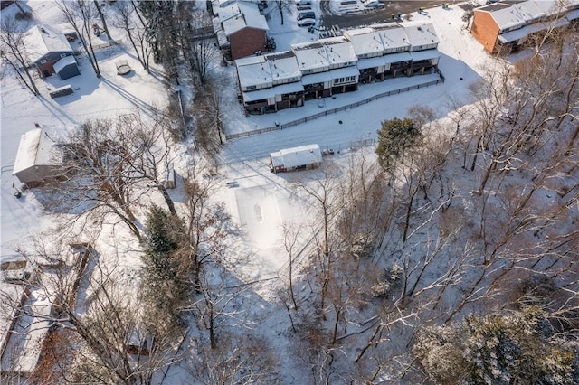 view of snowy aerial view