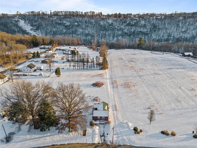 view of snowy aerial view