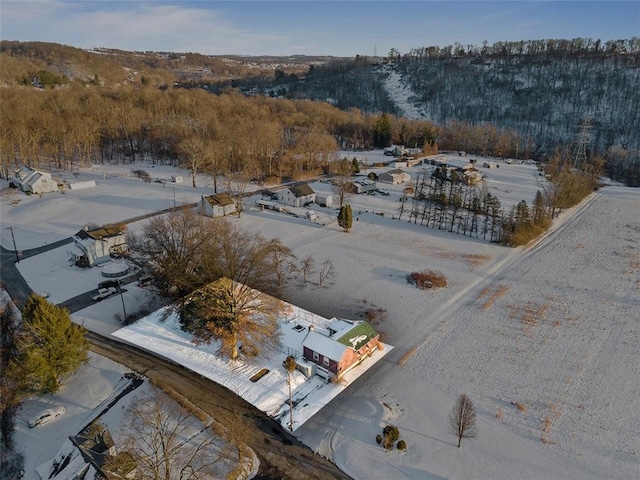 view of snowy aerial view