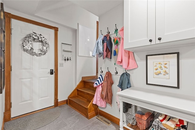 mudroom featuring light tile patterned floors