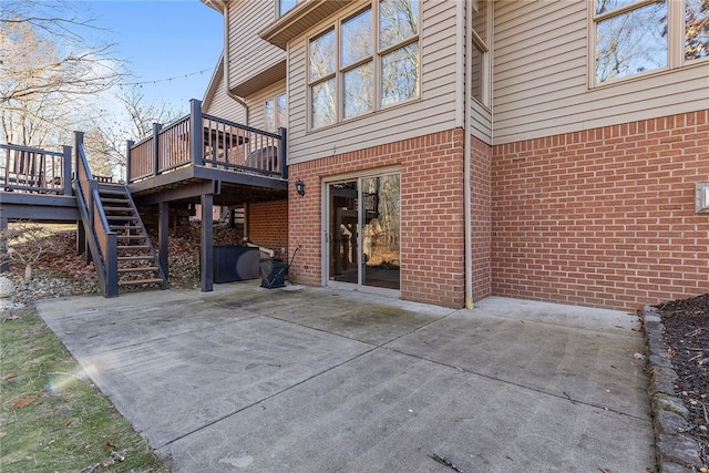 view of patio with a wooden deck