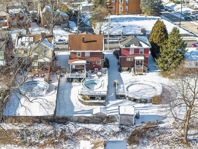 view of snowy aerial view