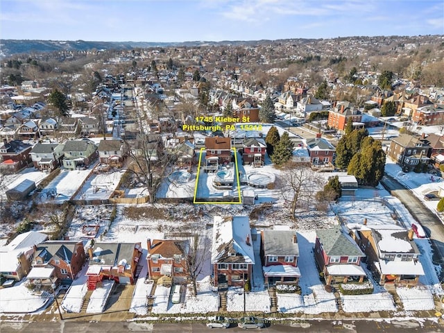 view of snowy aerial view