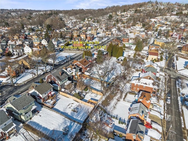 view of snowy aerial view