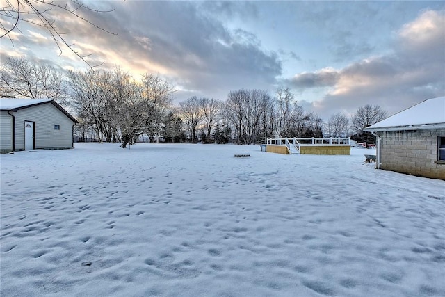 view of snowy yard