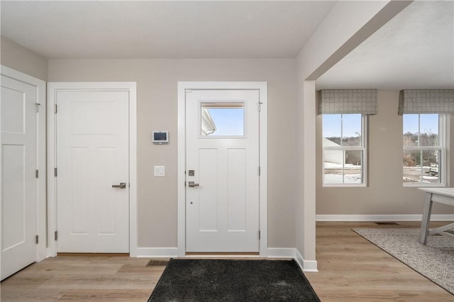 entryway featuring light hardwood / wood-style flooring