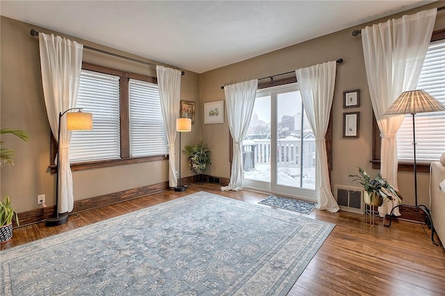 doorway featuring hardwood / wood-style flooring