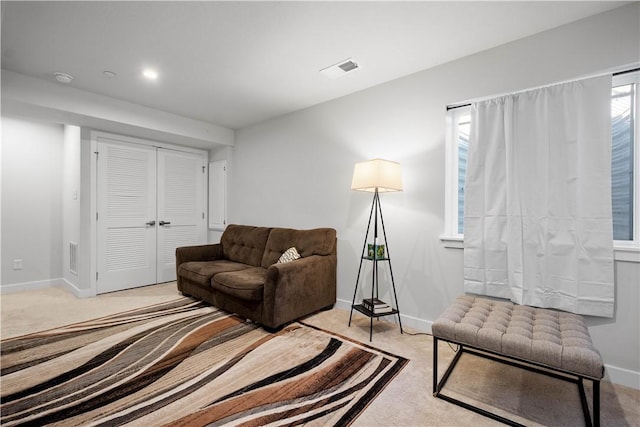 interior space with light colored carpet