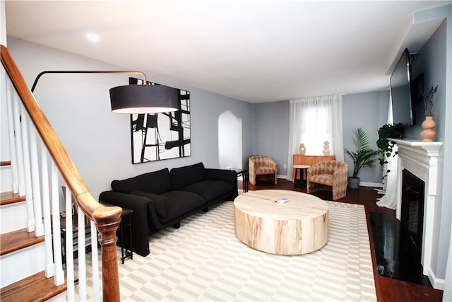 living room featuring hardwood / wood-style flooring