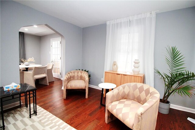 sitting room featuring hardwood / wood-style flooring