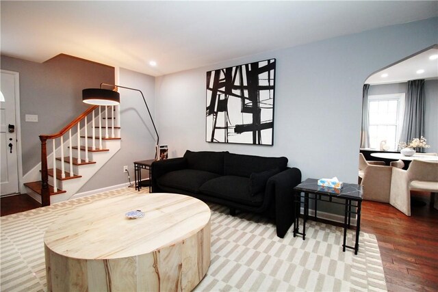 living room featuring hardwood / wood-style flooring