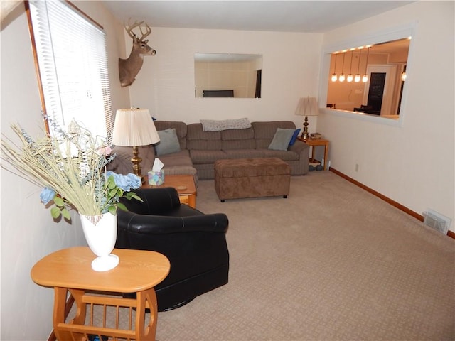 view of carpeted living room