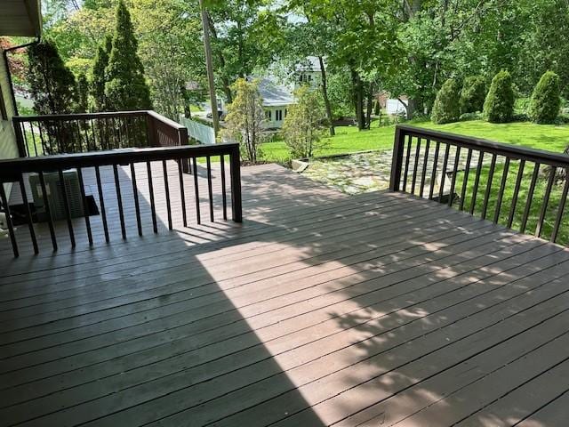 deck featuring a yard