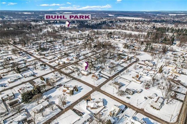 view of snowy aerial view