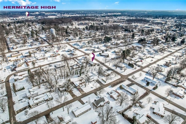 view of snowy aerial view