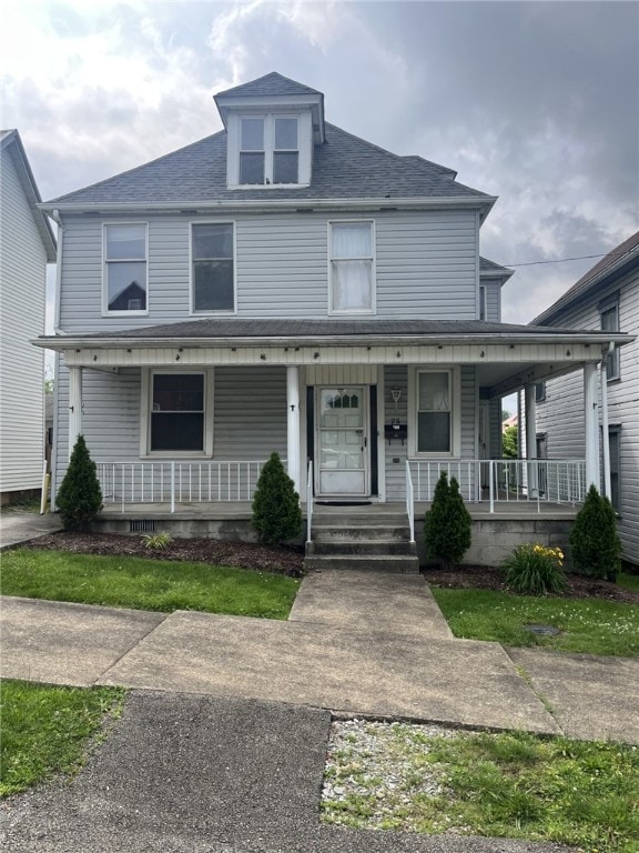 75 Nutt Ave, Uniontown, PA 15401 - view of front of home with a porch and a shingled roof