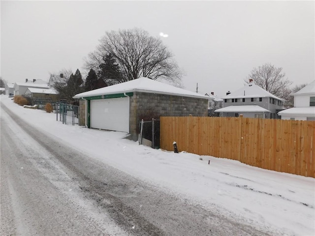 view of snowy exterior