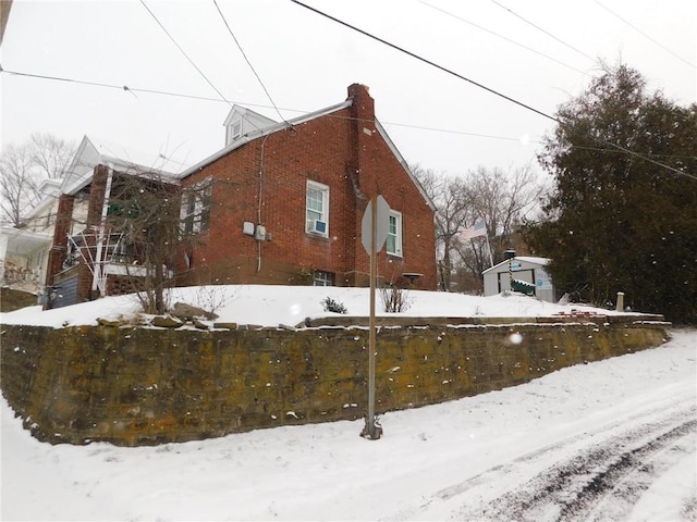 view of snowy exterior